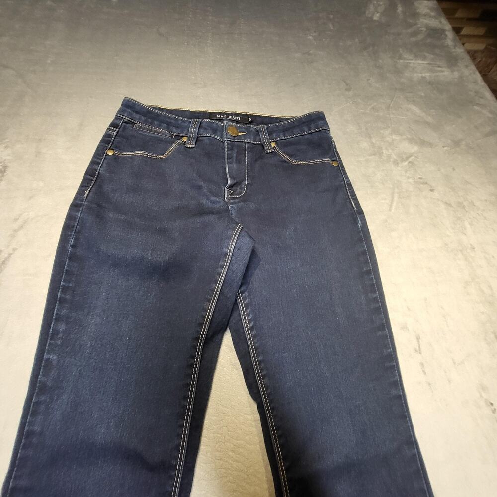 Max Jeans Jeans Womens 2 Blue Bootcut Dark Wash Modern Boot Stretch 5-Pocket - Picture 2 of 12